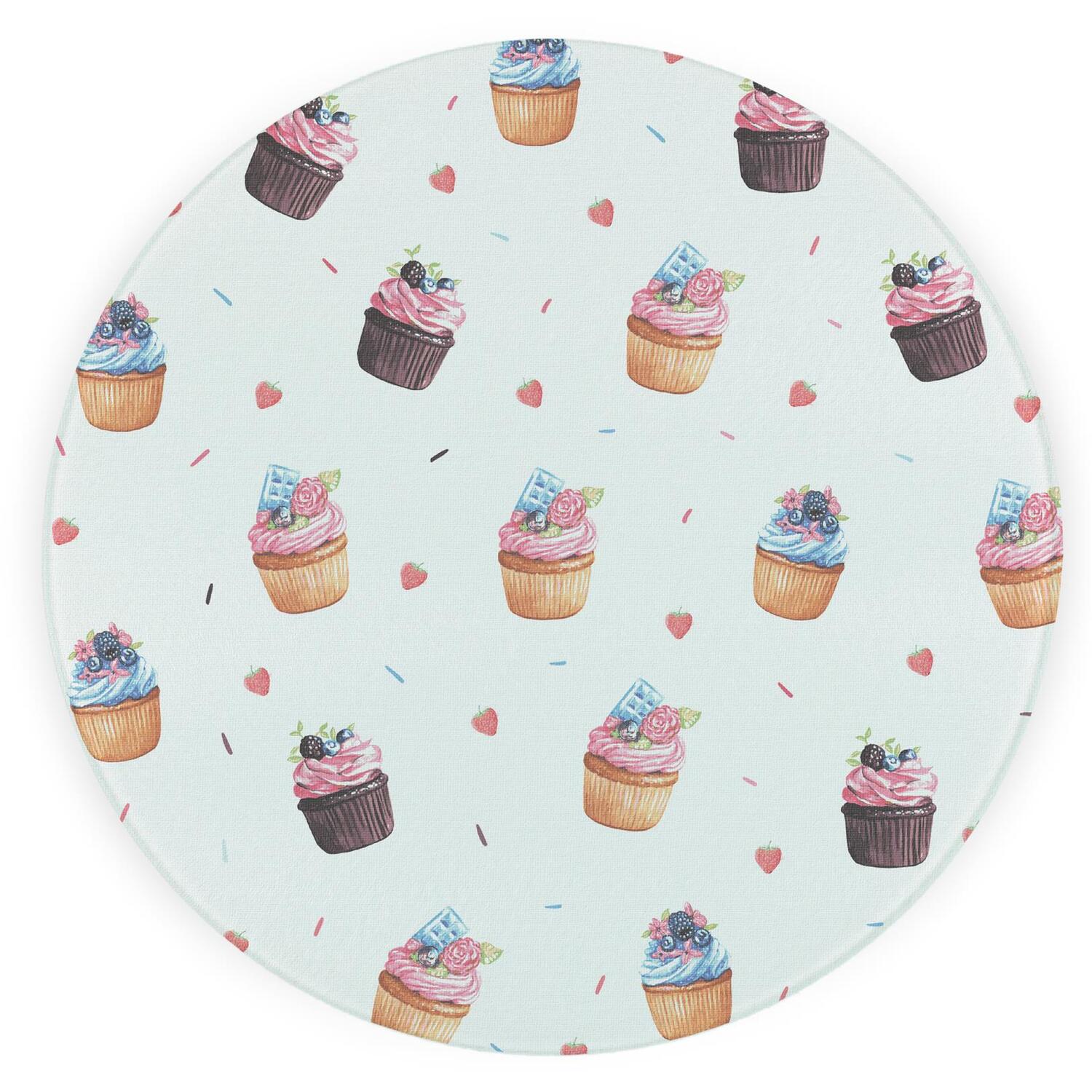 Image of Indulgent Cupcakes Round Worktop Protector -&hellip;