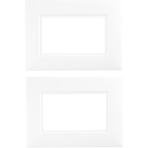 2 White Double Switch Surround Square Finger Plate For 2 Gang