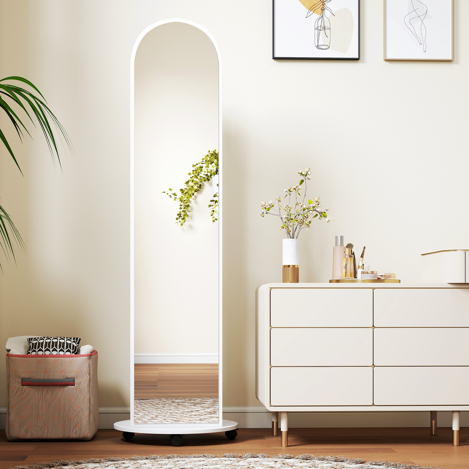 Image of HOMCOM 2-in-1 Full Length Mirror with&hellip;