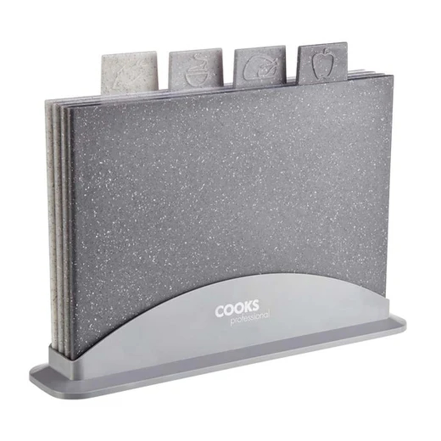 Cooks Professional 4 Piece Granite Effect Chopping Board Set - Grey