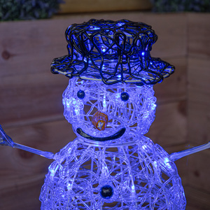 60cm Light up Acrylic Christmas Snowman with 80 Colour Changing LEDs
