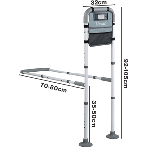 Adjustable Steel Bed Rail Bed Assist Handle With LED Sensor Light