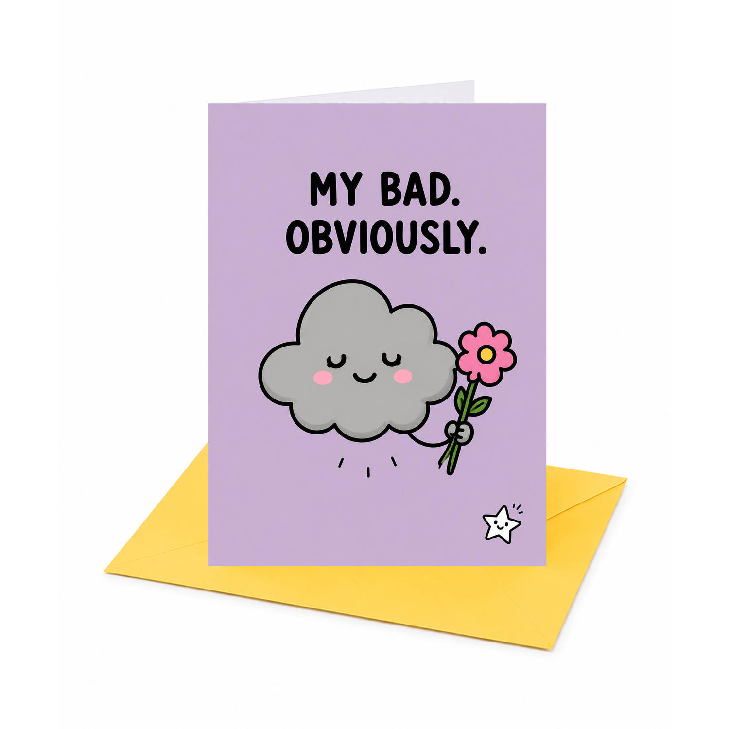 Brightfeel My Bad Obviously Sorry Greeting Card - Multi