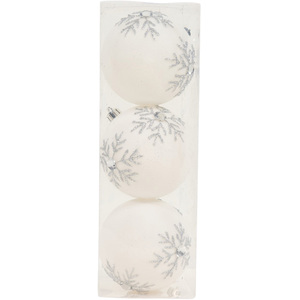 Pack of 3 Glitter Snowflake Baubles