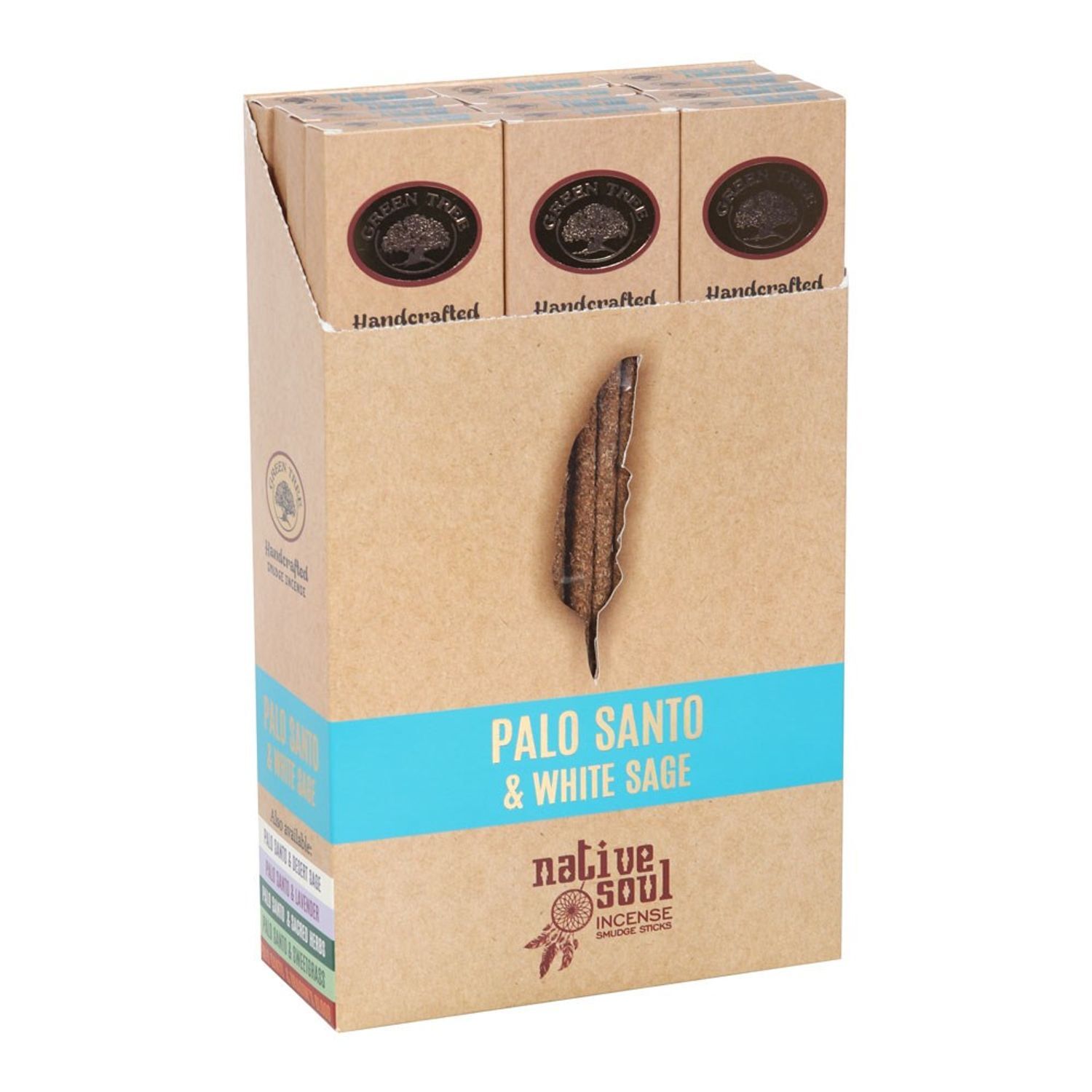 Native Soul Palo Santo & White Sage Smudge Incense Sticks (Pack Of 96) - Dark Brown