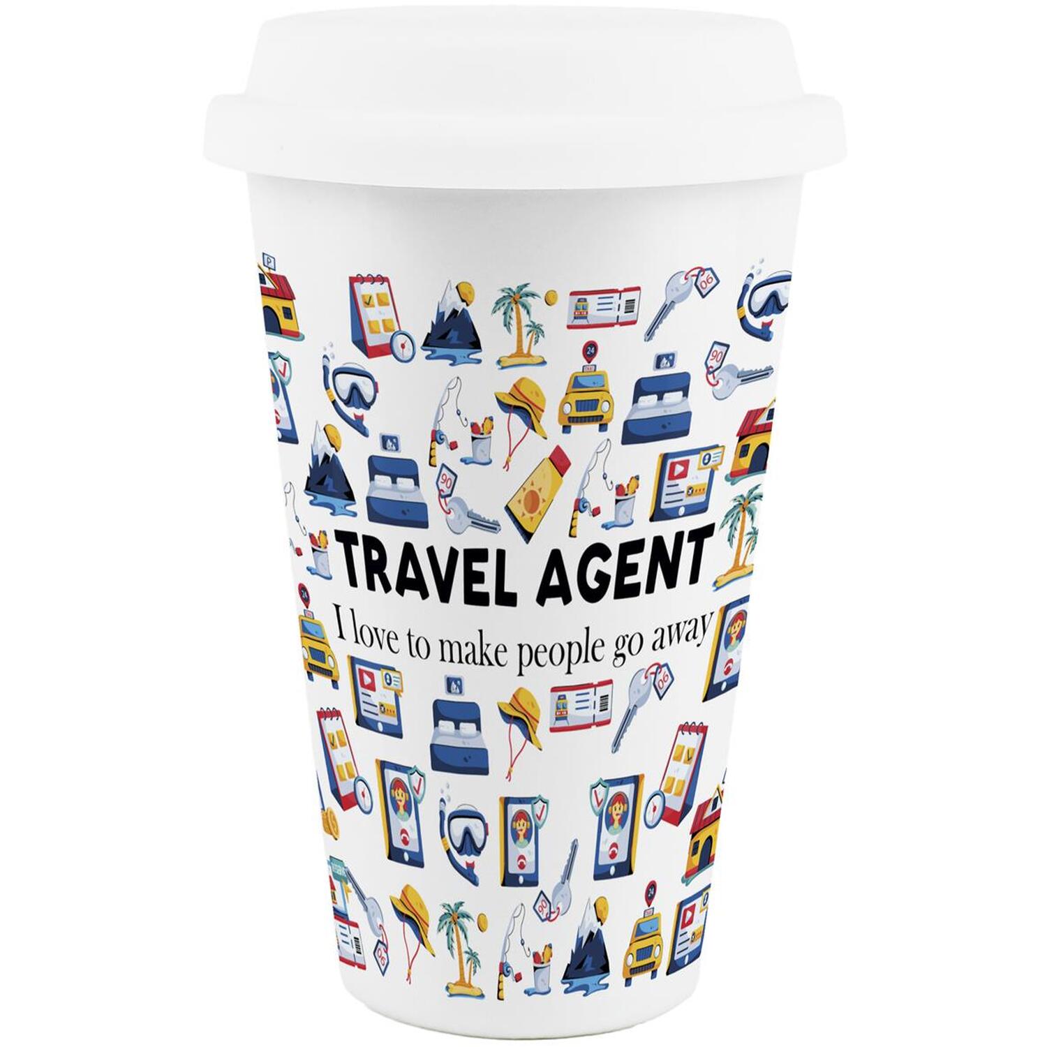 Image of Novelty Travel Agent Ceramic Travel Mug&hellip;