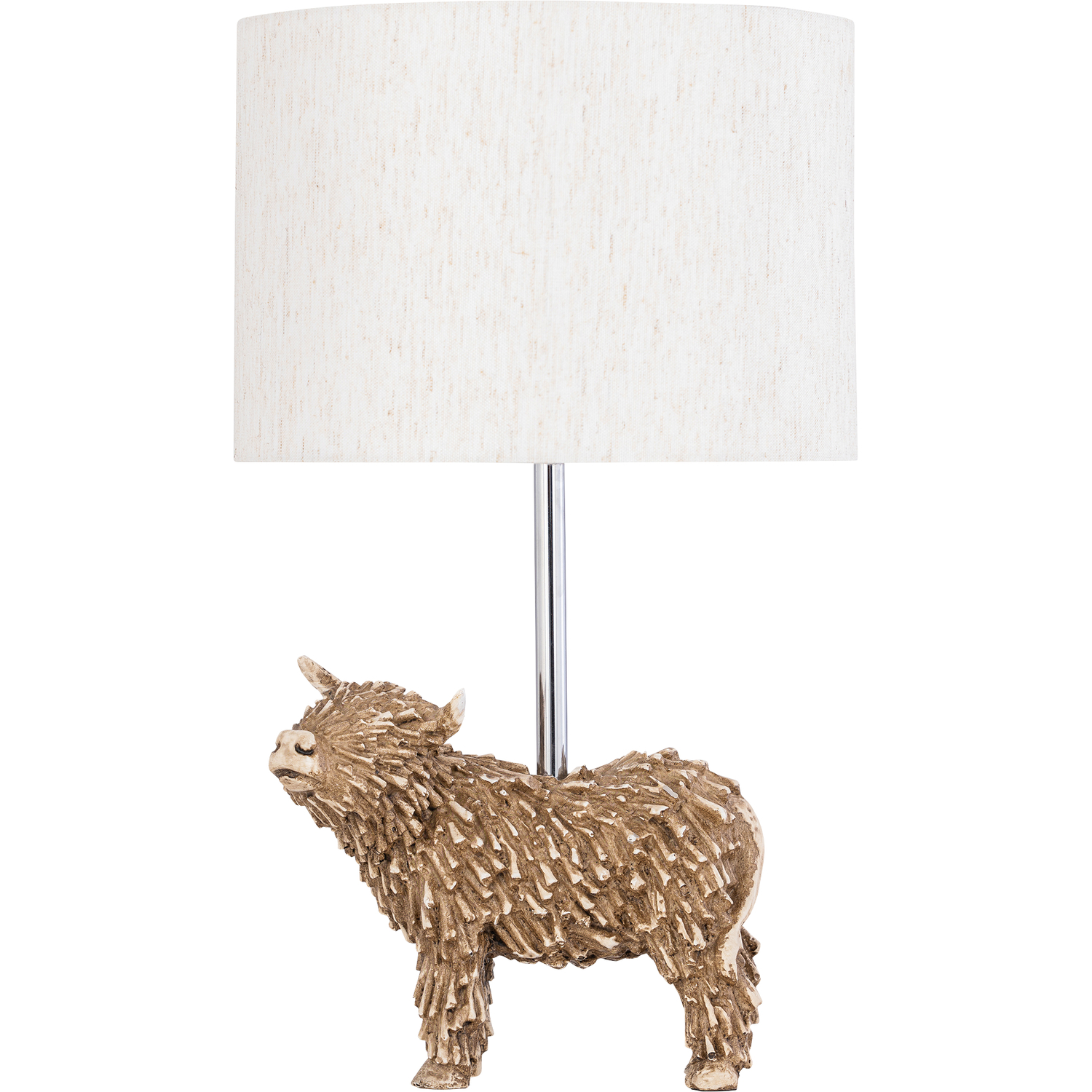 First Choice Lighting Angus Table Lamp With Shade - Brown & Cream