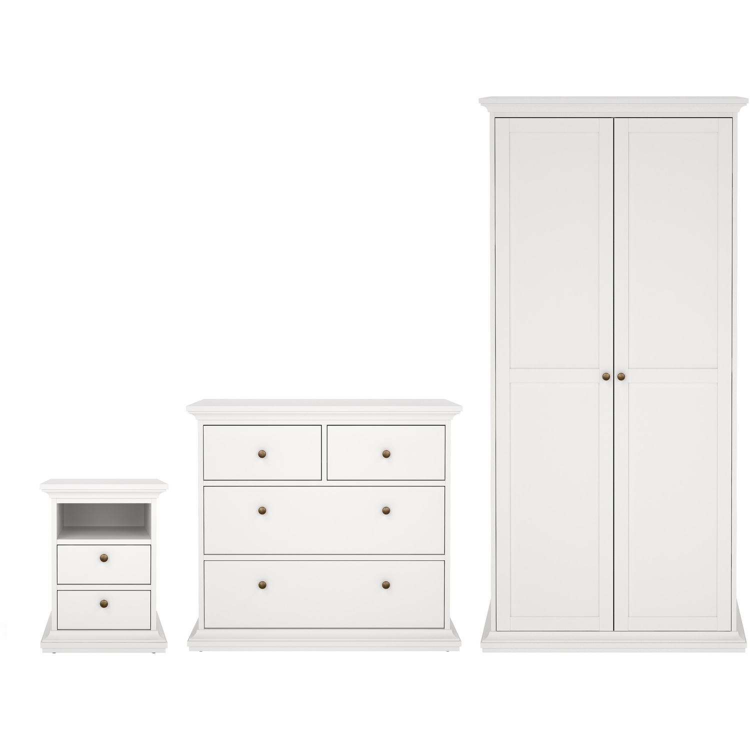 Furniture To Go Florence Paris White 3 Piece Bedroom Furniture Set - Image 3