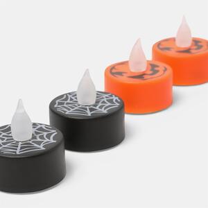 OHS Pack of 8 Pumpkin Spiderweb Tealights