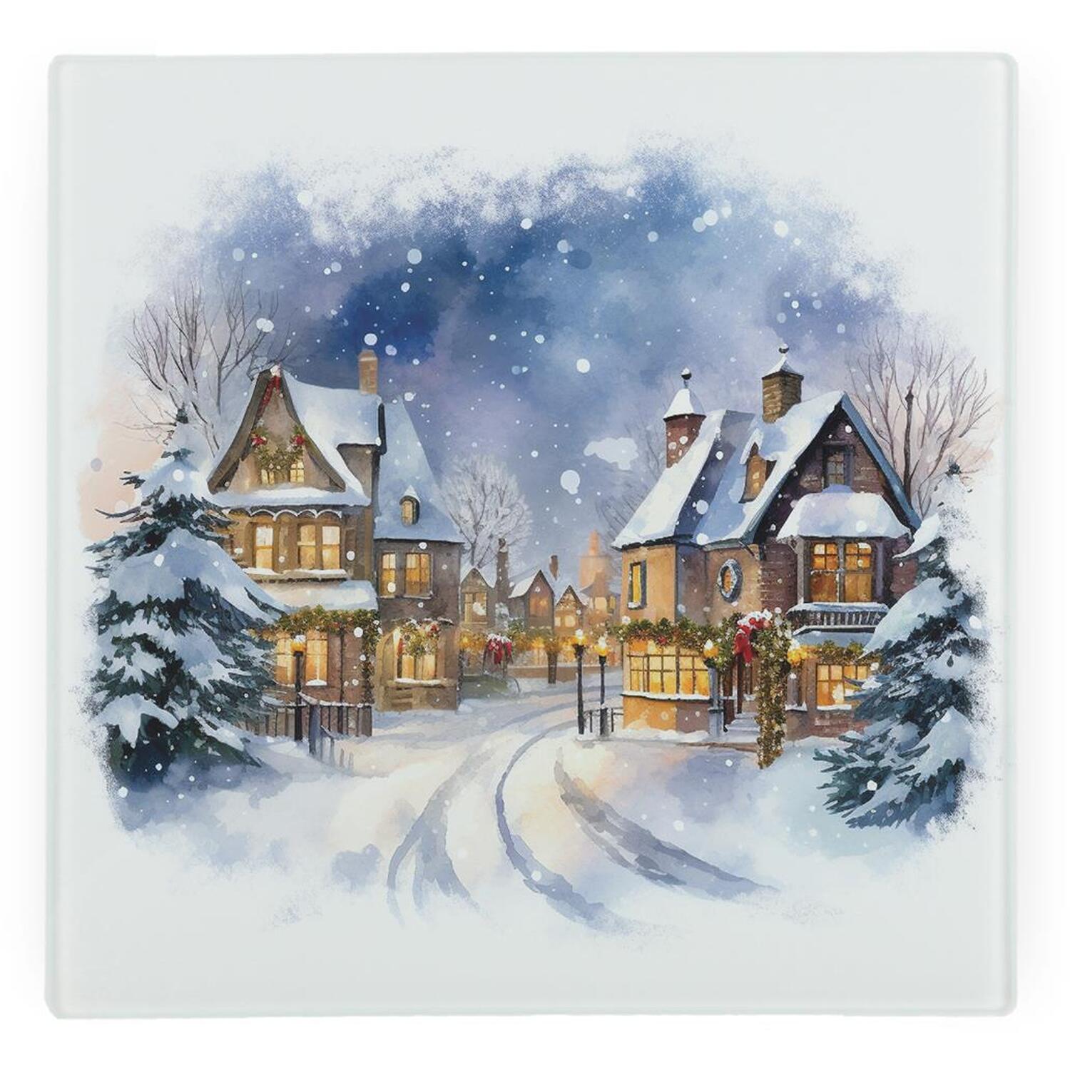 Image of Nighttime Christmas Town Glass Hot Pot&hellip;