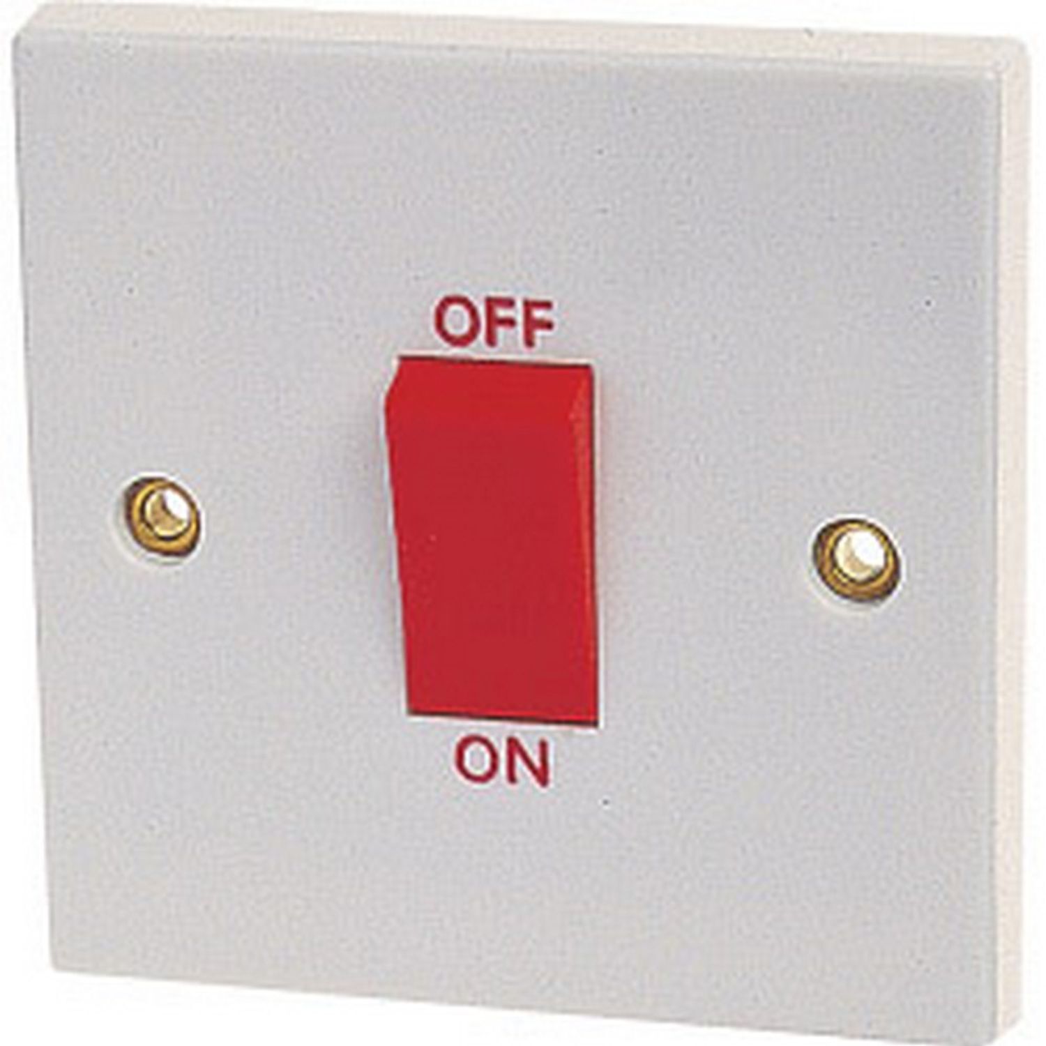 Dencon 45A Double Pole Switch To Bs3676 - White/Red