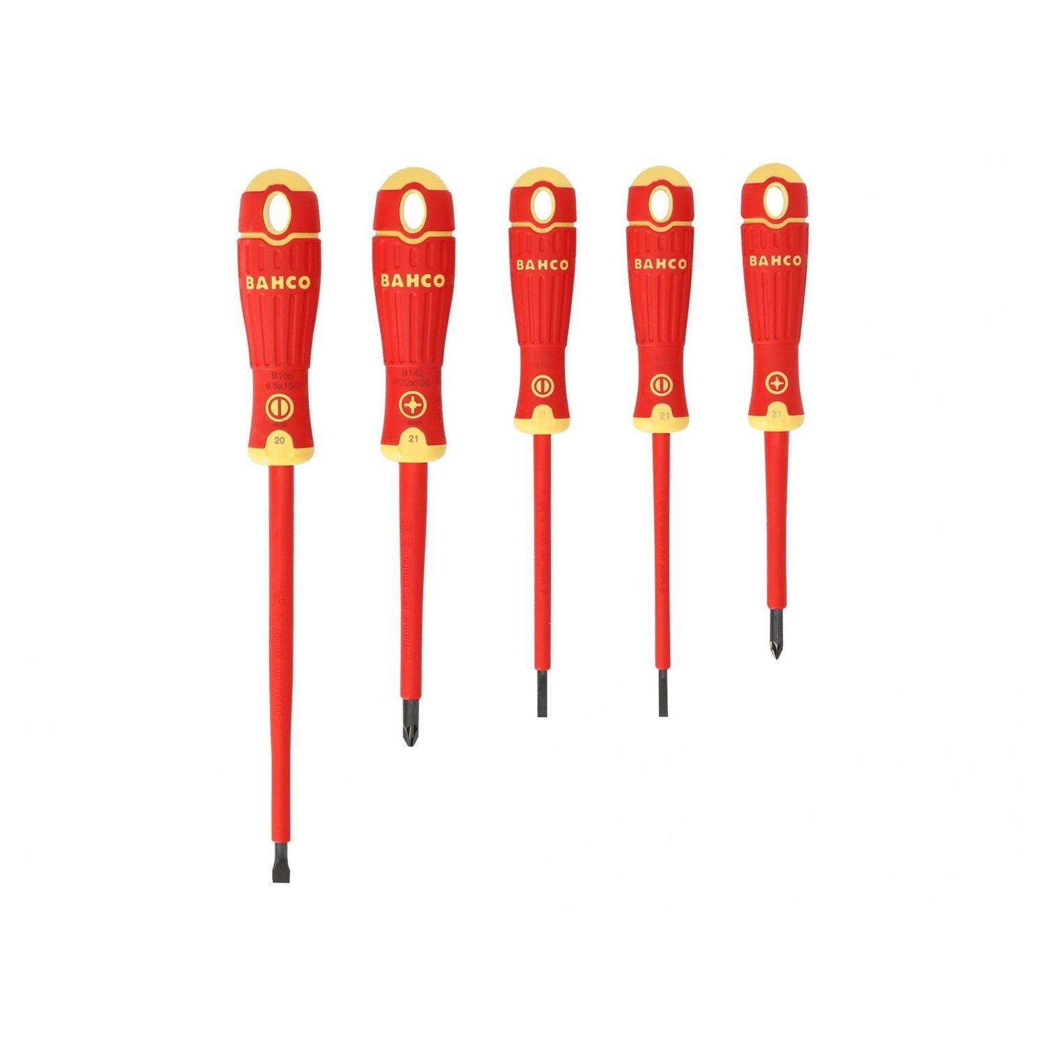 Bahco B220.015 Bahcofit Insulated Screwdriver Set, 5 Piece - Multi Colour