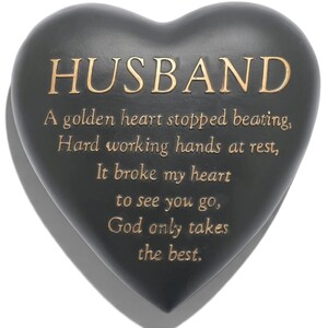 Husband Heart Shaped Graveside Plaque