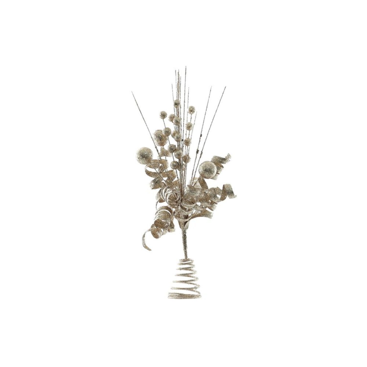 Kdmd Glitter Ribbon Explosion Tree Topper Gold 2 Pack - Silver