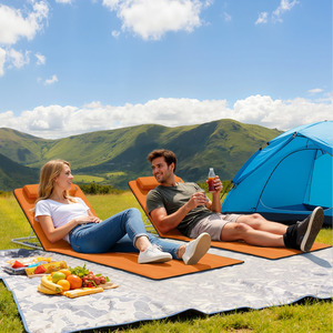 Orange Outsunny Set Of 2 Beach Mat Seat shot 20722469