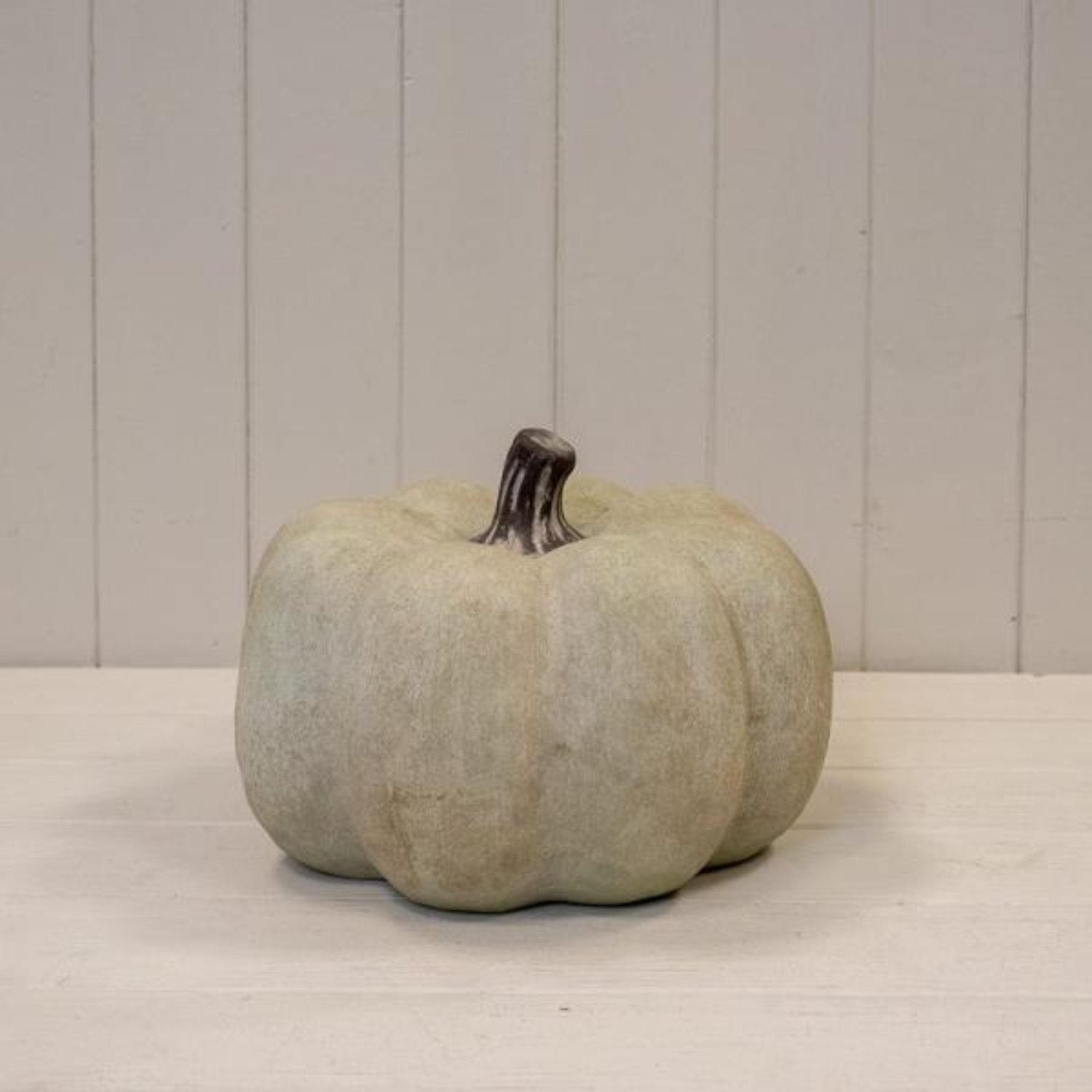 Kdmd Dusty Green Large Ceramic Pumpkin Ornament - Pale Green