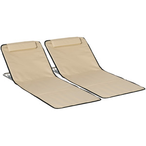 Beige Outsunny Set Of 2 Beach Mat Seat shot 21201774