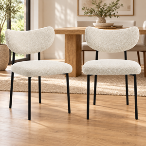 Boucle Dining Chairs Set of 2