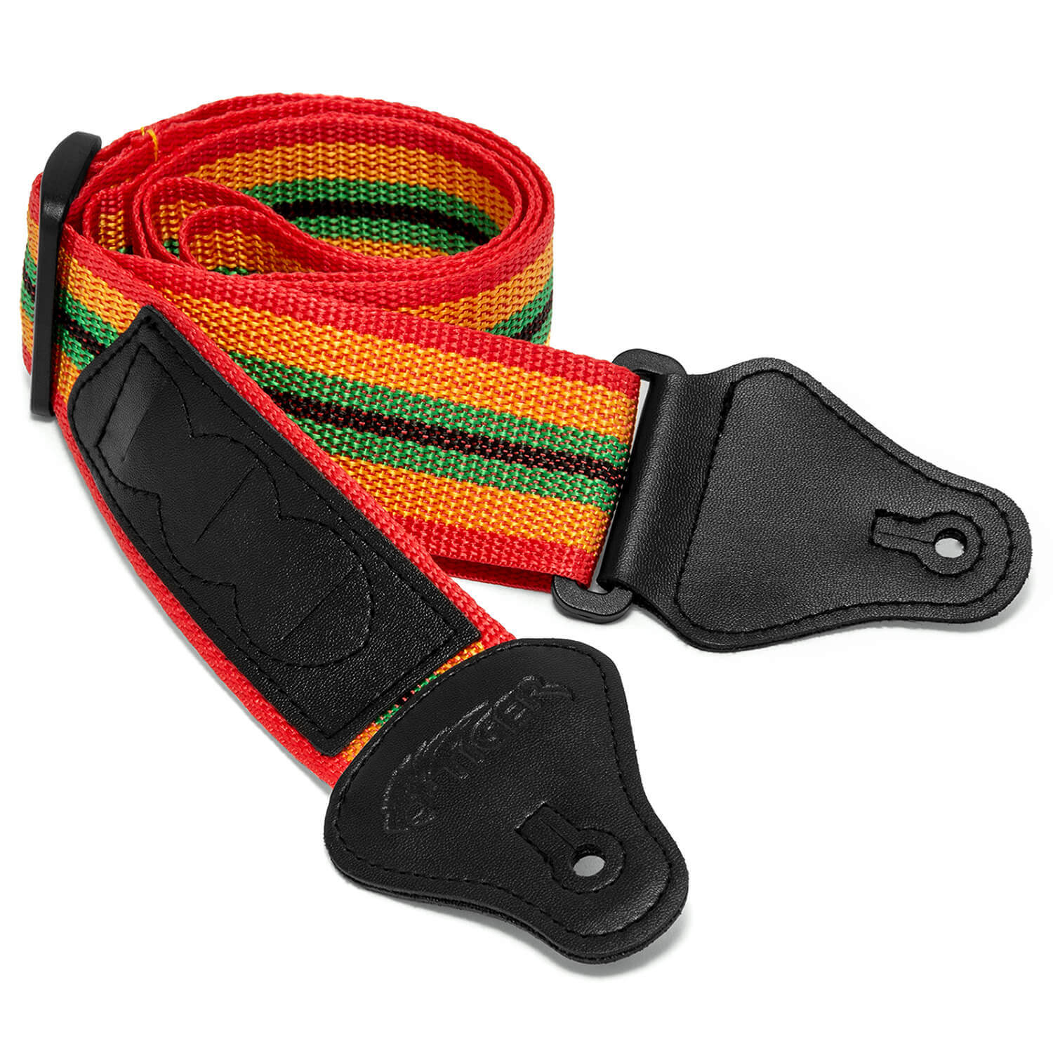 Tiger Music Stp2 Nylon Guitar Strap For Acoustic, Electric & Bass Guitars - Reggae - Neutral