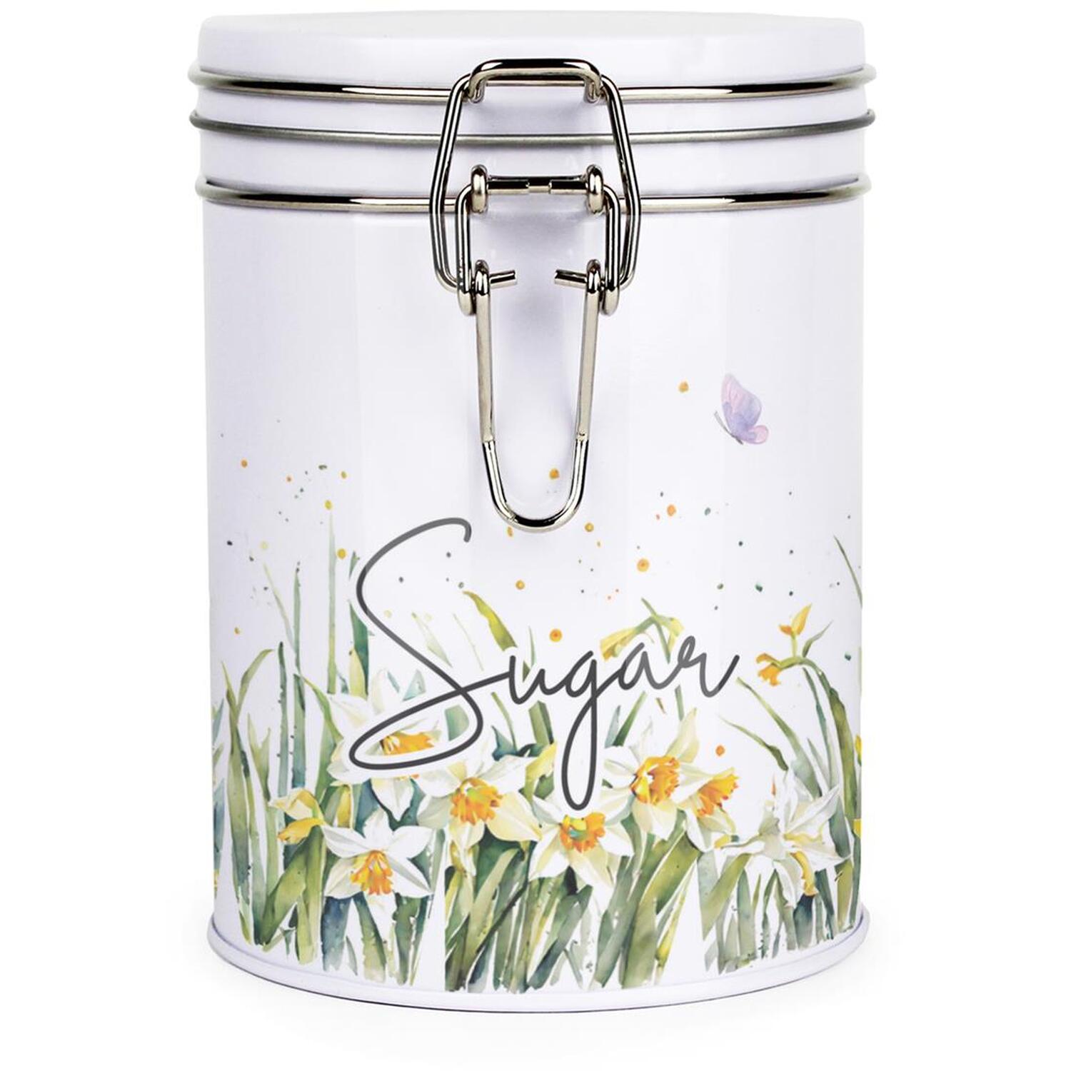Purely Home Daffodils Floral Hot Drinks Canister - Sugar Storage Gift Tin - Image 2