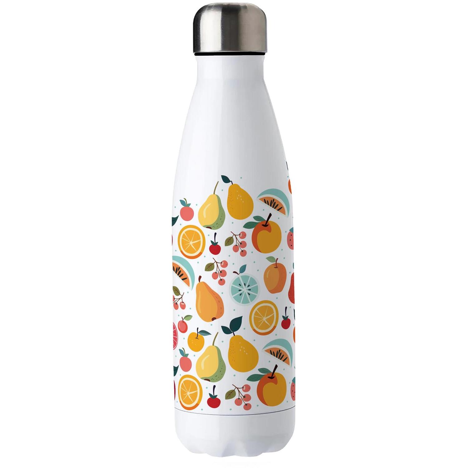 B&Q - Colourful Fruits Stainless Steel Water BottleVibrant Food Themed PresentsDouble Walled 500Ml Metal Hot/cold Drinks Bottle - Image 2