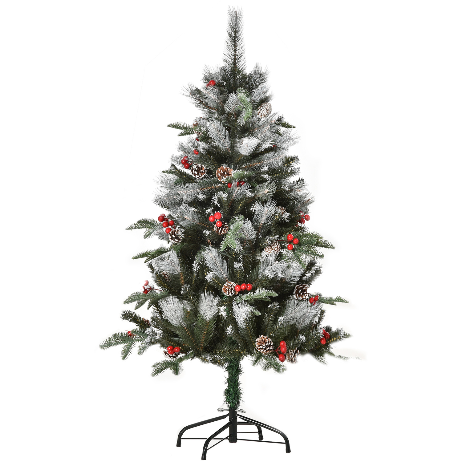 Aka 4Ft Snow-Dipped Artificial Christmas Tree, Berries, Pinecones ,Green