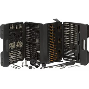 Lumberjack Drill Bit Set 205 Piece HSS Masonry Metal Wood Flat Pozi Bits