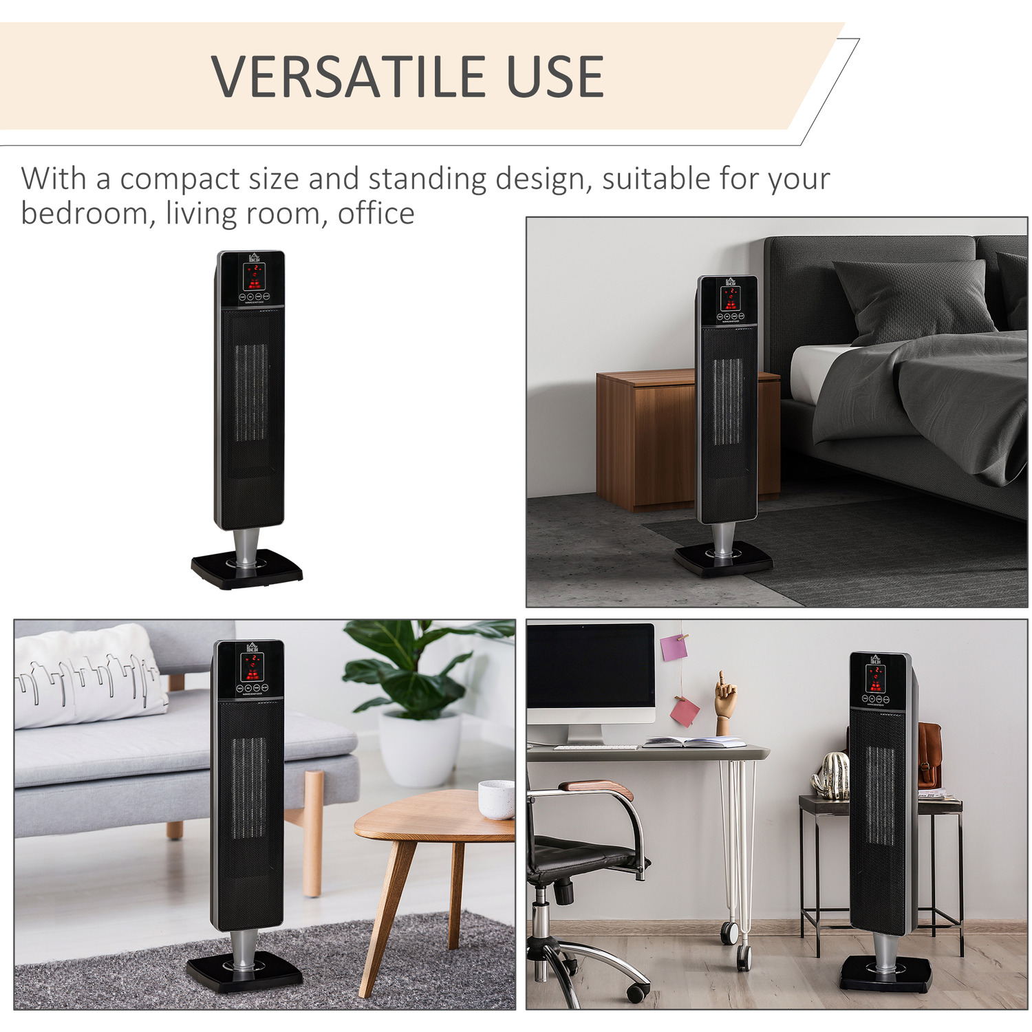 Ceramic Tower Heater Oscillating Space Heater