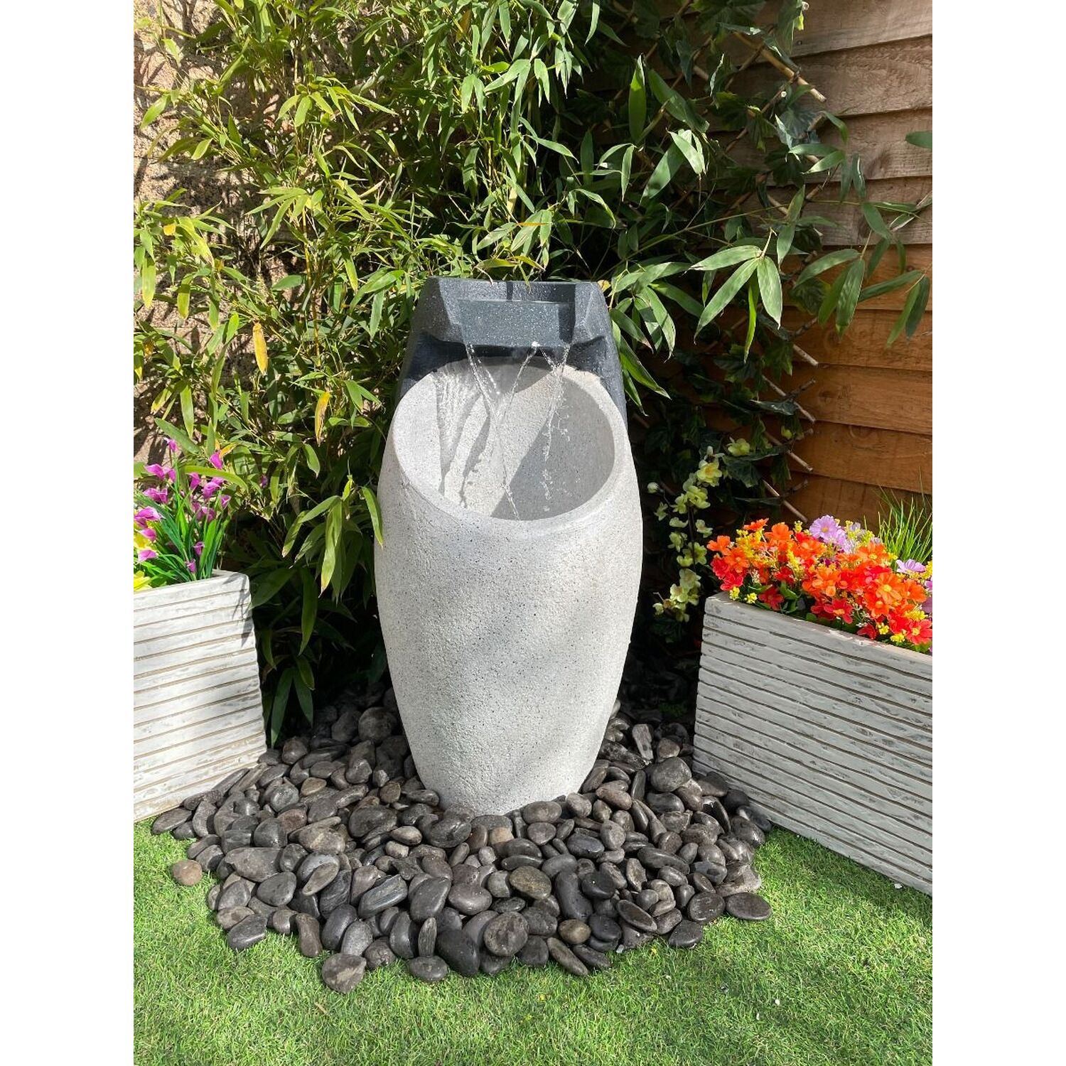 Tranquility Water Features Pouring Vase Contemporary Water Feature - Grey