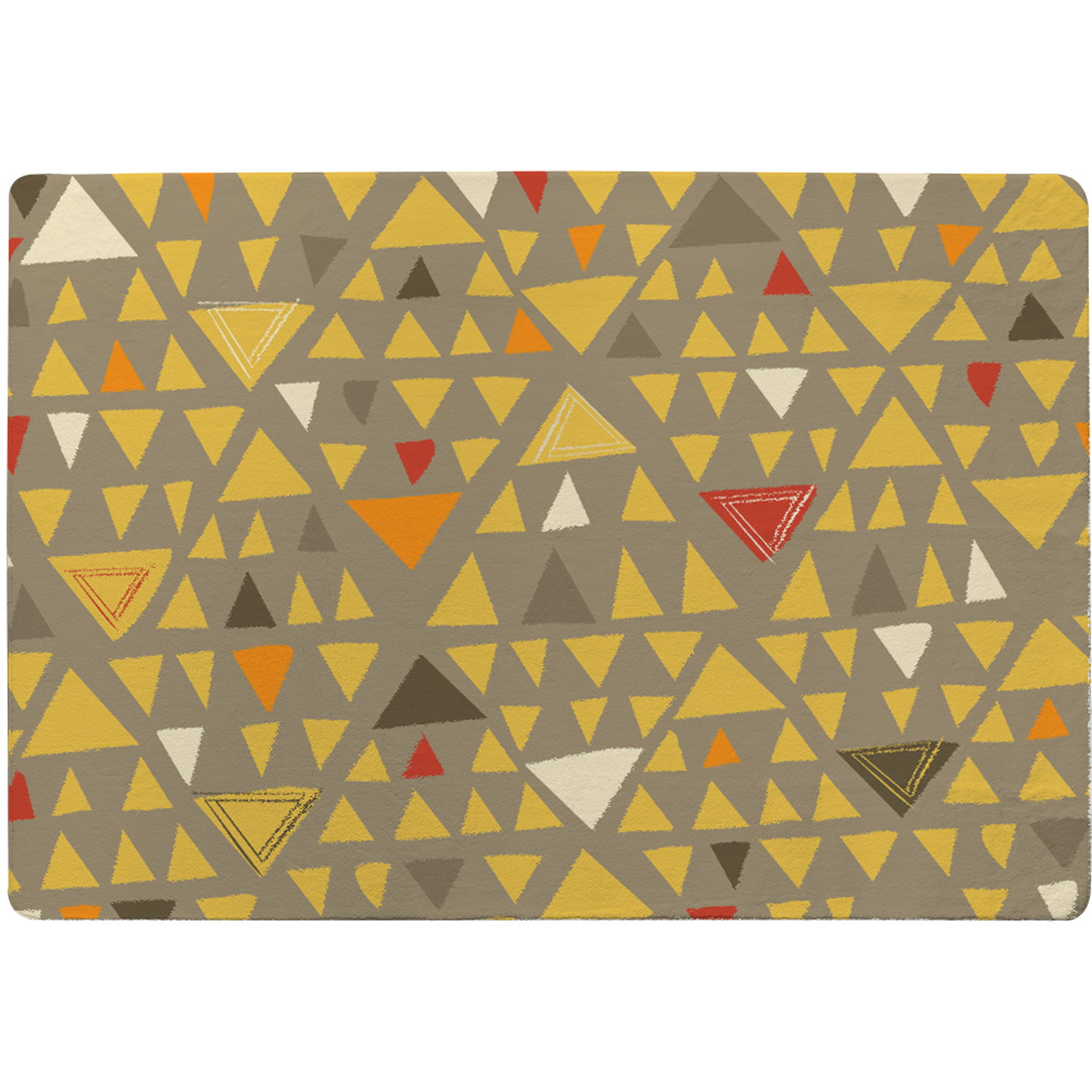 Yellow Geometric Triangles Rug