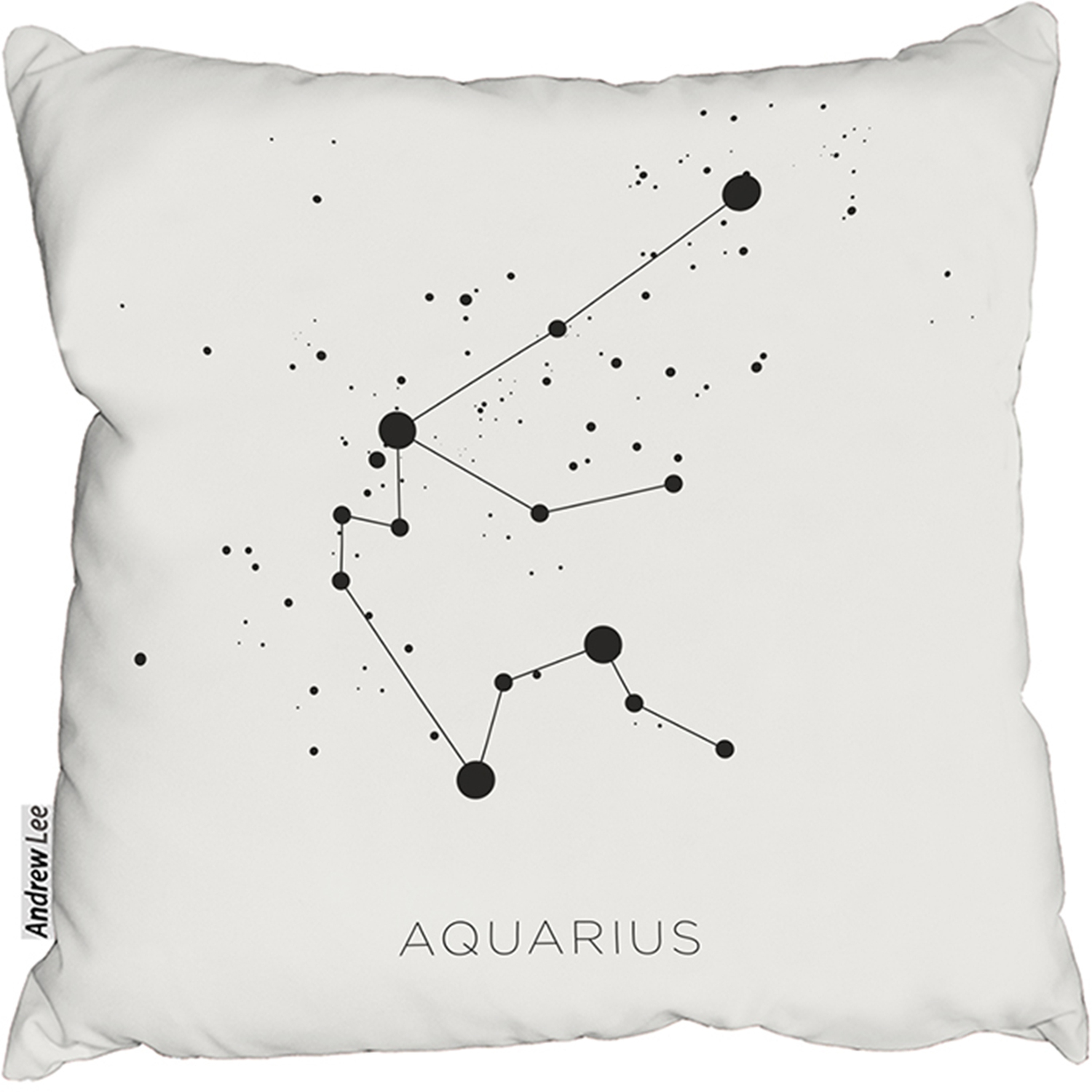 Star Constellation Zodiac Aquarius Outdoor Comfy Cushion - White / 60cm