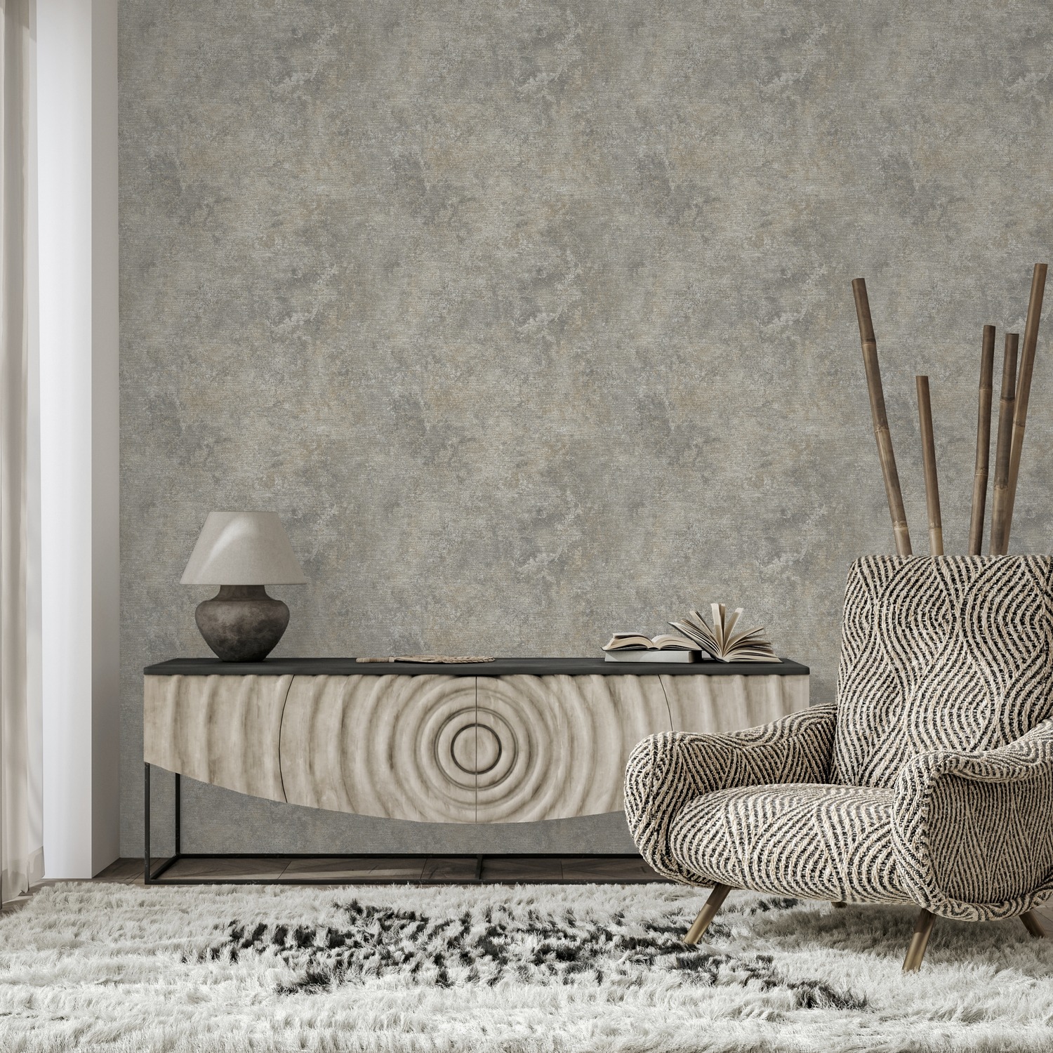 Arthouse Modern Raffia Natural Wallpaper - Natural