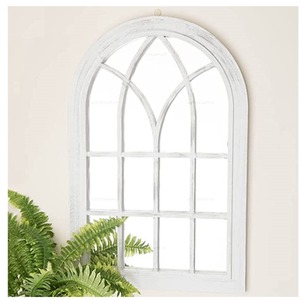 Large White Rustic Window Soho Style Wall Mirror