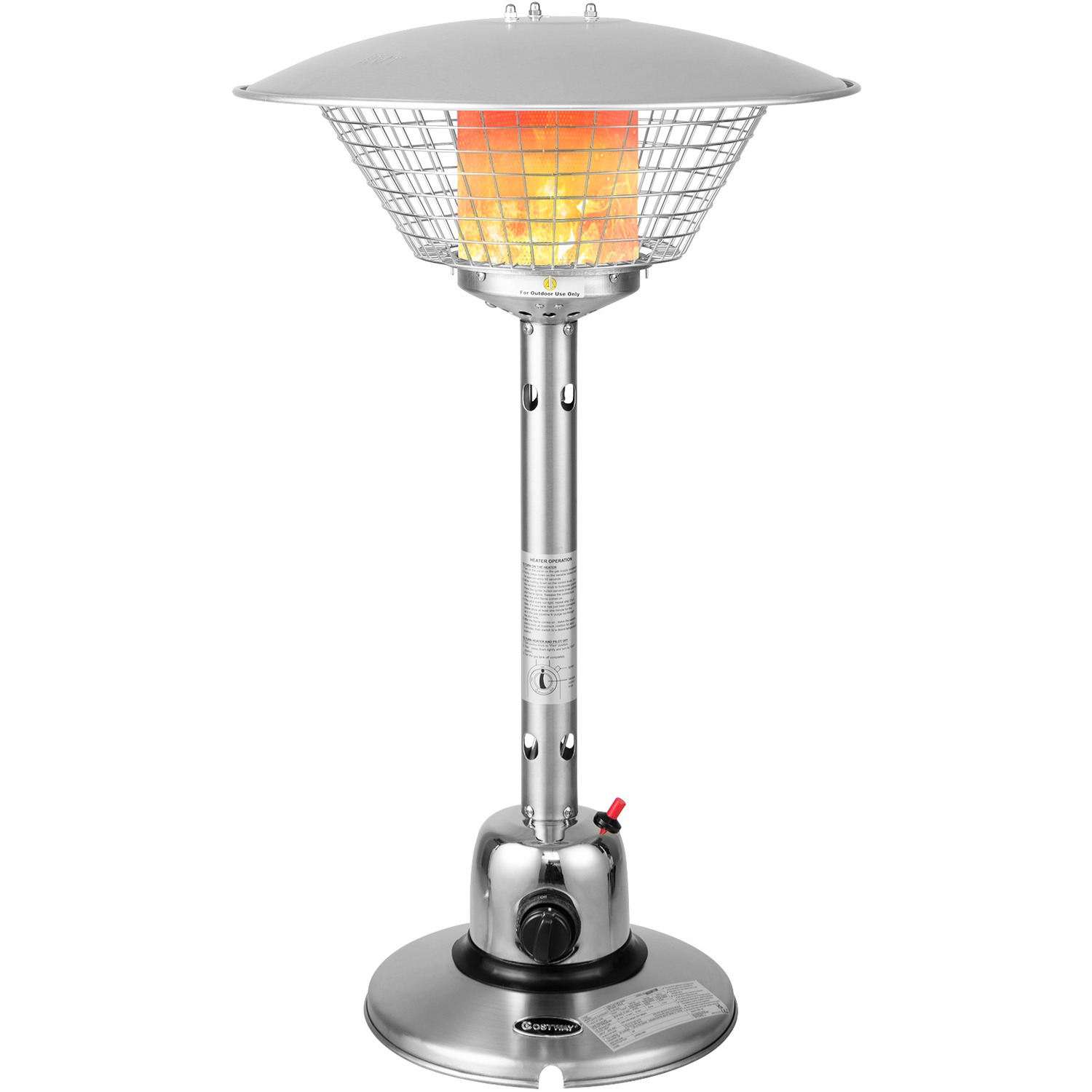 11,000 BTU Patio Tabletop Heater - Silver
