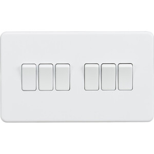 Knightsbridge Screwless 10AX 6G 2-Way Switch - Matt White - SF4200MW