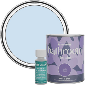 Rust-Oleum Bathroom Tile Paint in Satin Finish - Powder Blue 750ml