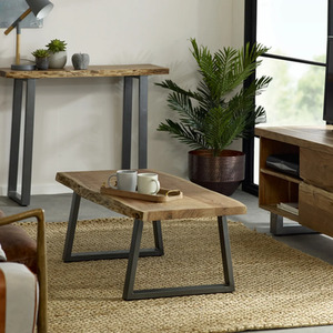 Natural Essential Live Edge Rectangular Shaped Coffee Table