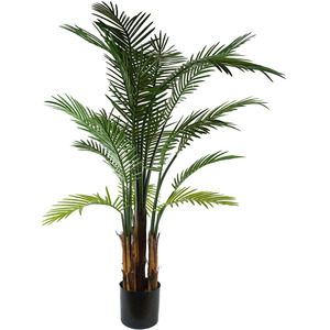 UV Resistant Raphis Palm Tree with Natural Trunk
