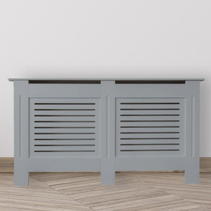 Matt Grey / 152cm Horizonal Slatted Radiator Cover shot 3886839