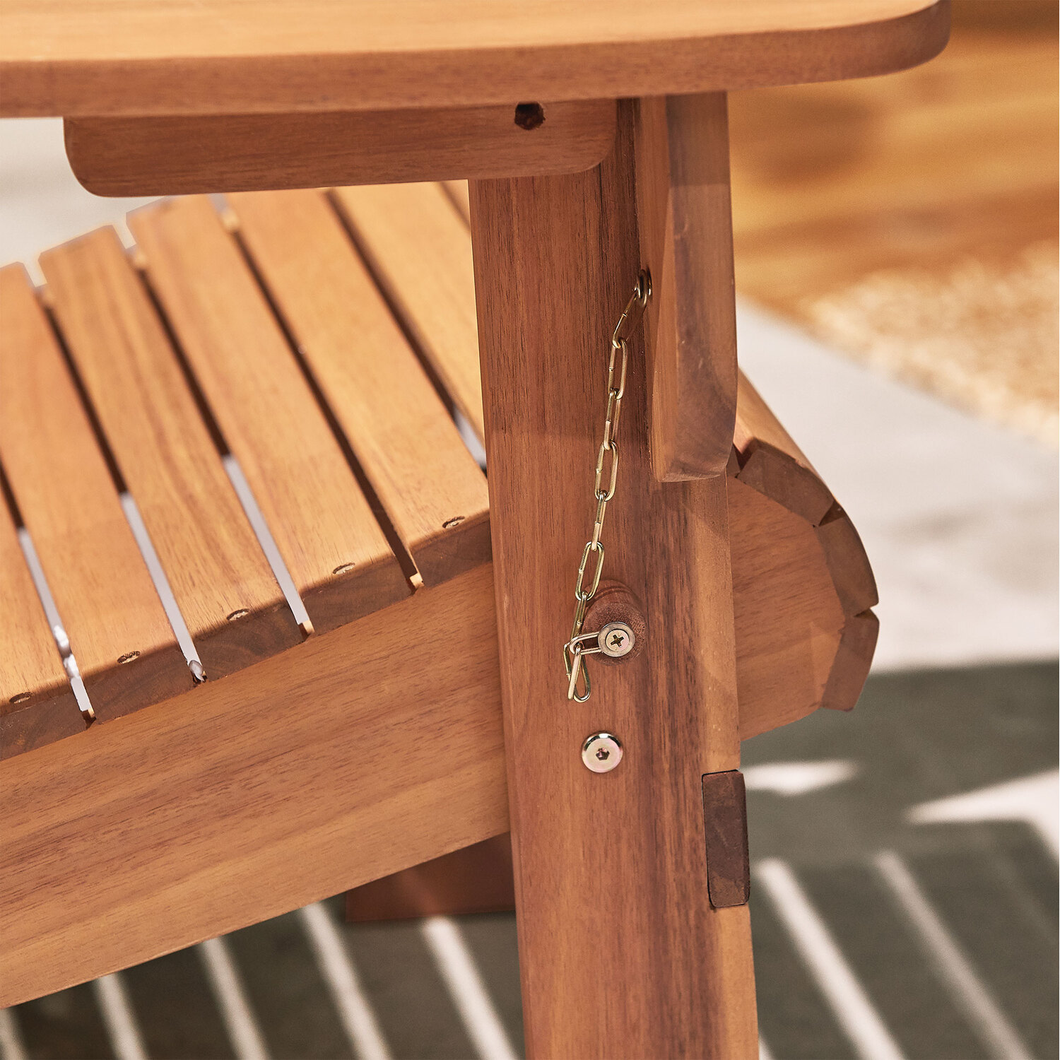 Folding Adirondack Garden Chair With Oiled Finish - Natural 1