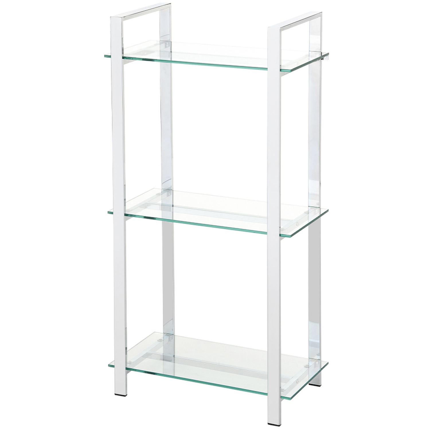 113cm Chrome and Glass 3 Tier Display Unit