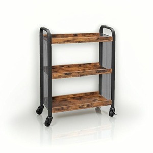 3-Shelf Kitchen Trolley with Wire Mesh