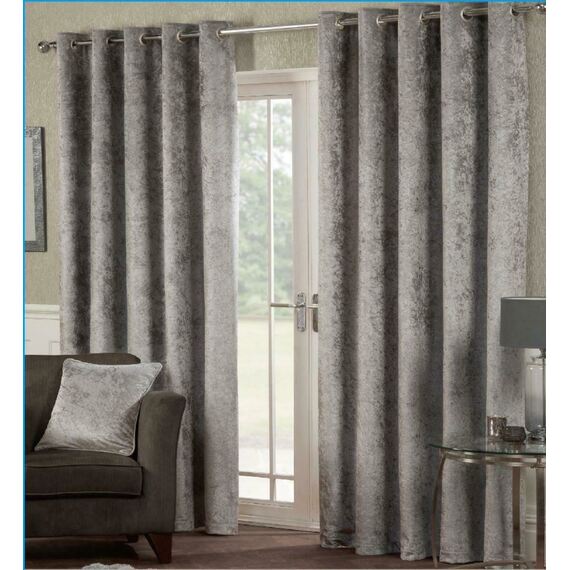AS Crushed Velvet Eyelet Curtains