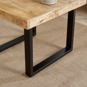 Natural / 55cm Home Source Cortez Mango Wood Rectangular Coffee Table shot 6078226