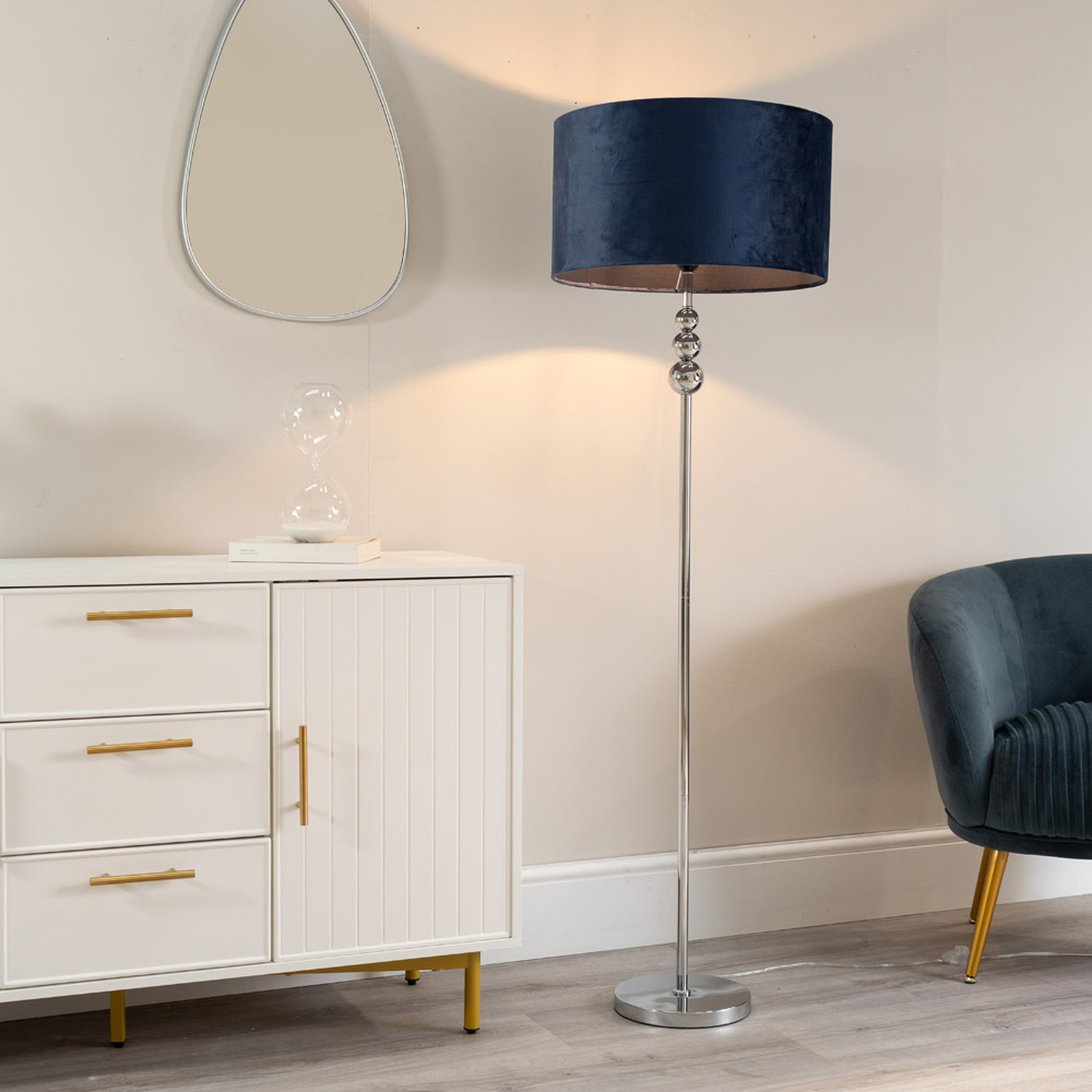 Image of Marissa Chrome Stacked Floor Lamp with&hellip;
