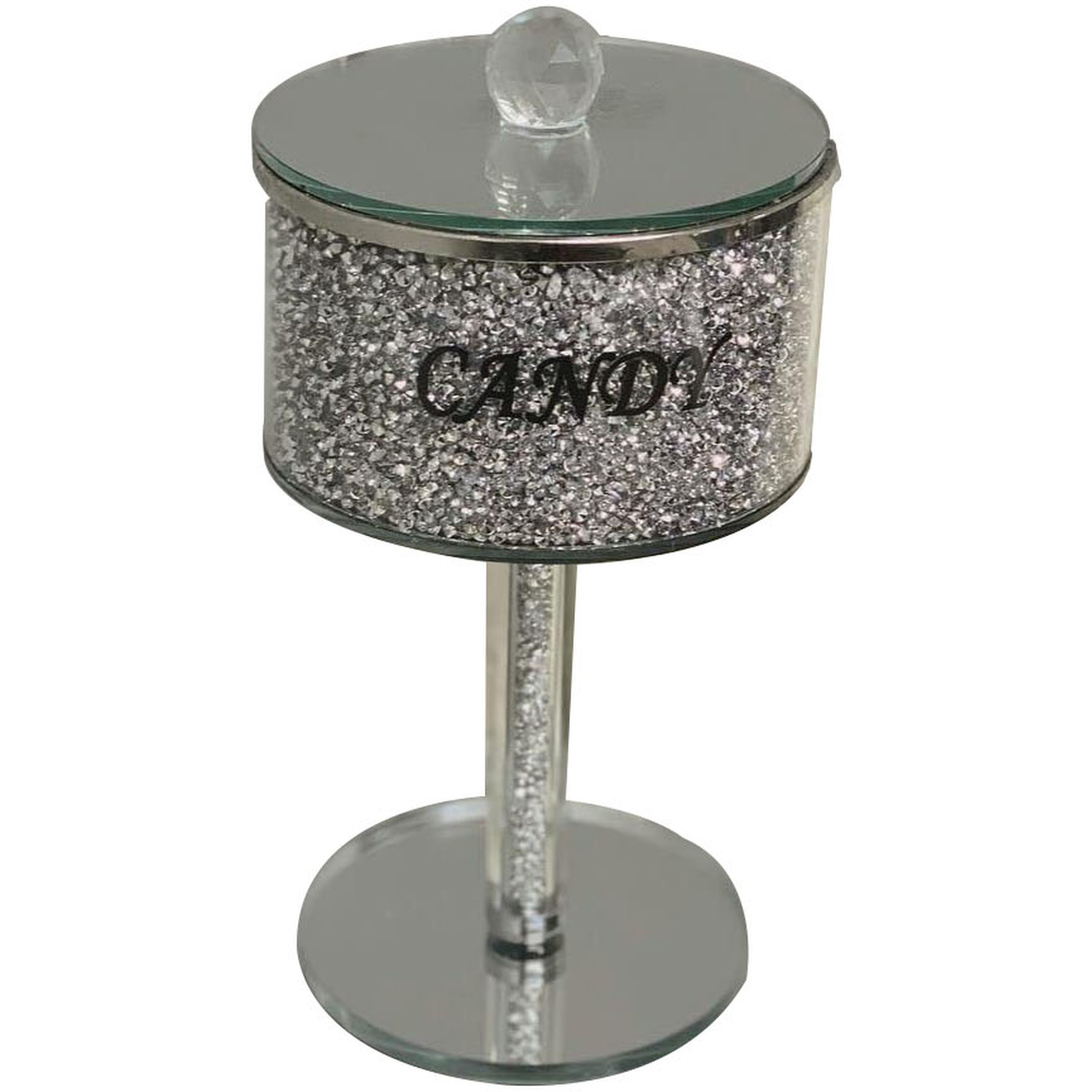 Image of Silver Candy Jar Sparkle Storage Crushed&hellip;