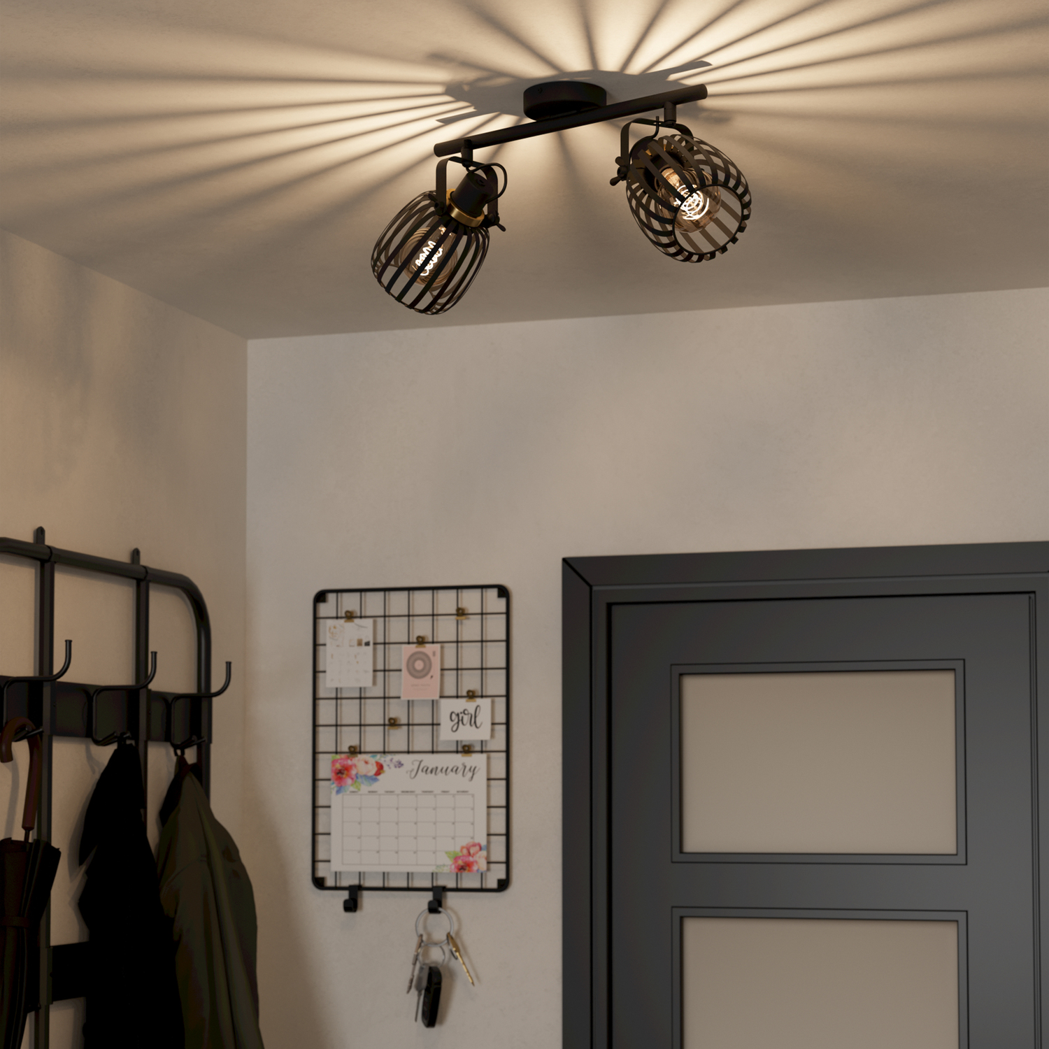 Eglo Girona Steel Modern 2-light Spotlight - Black