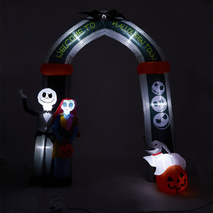 Halloween Jack Skellington and Sally Welcoming Archway with LED