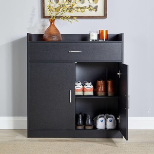 Black Home Source Novara 2 Door Shoe Storage Cabinet shot 6779999