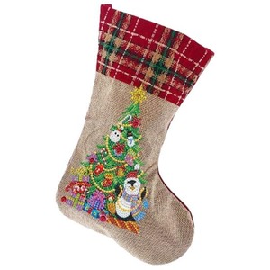 Diamond Painting Christmas Tree Linen Gift Stocking